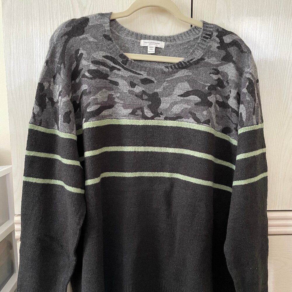 Beechlunchlounge Women's Camo Striped Pullover Sweater SIZE 3XL (22)